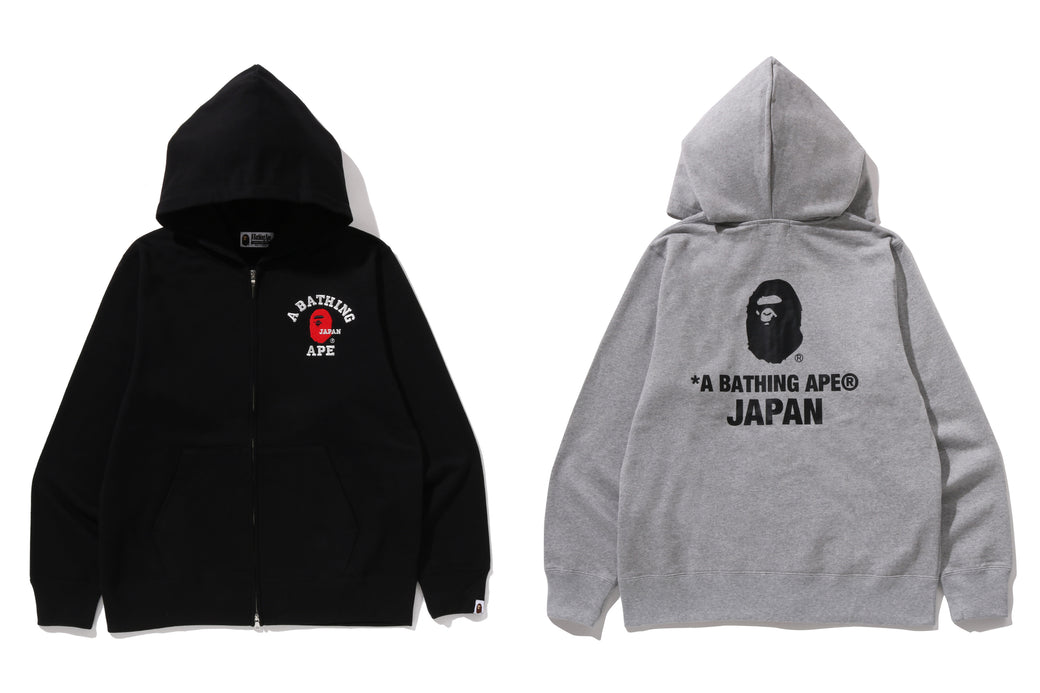 COLLEGE ONE POINT EMBROIDERY ZIP HOODIE | bape.com