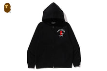 COLLEGE ONE POINT EMBROIDERY ZIP HOODIE