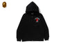 COLLEGE ONE POINT EMBROIDERY ZIP HOODIE