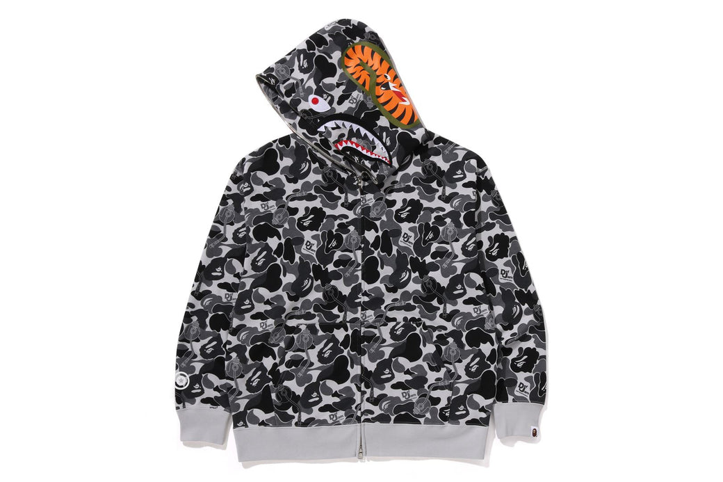 BAPE X DEF JAM 】CAMO SHARK RELAXED FIT FULL ZIP HOODIE