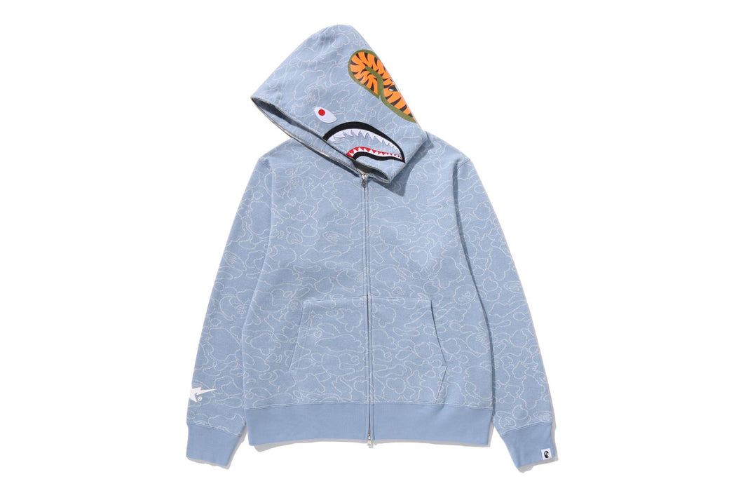 BAPE X OVO 】NEON 1ST CAMO JACQUARD SHARK FULL ZIP HOODIE | bape.com
