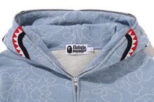 【 BAPE X OVO 】NEON 1ST CAMO JACQUARD SHARK FULL ZIP HOODIE