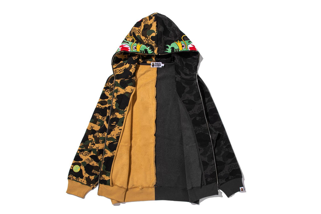 BAPE X CLOT 】CAMO SPLIT SHARK RELAXED FIT FULL ZIP HOODIE | bape.com