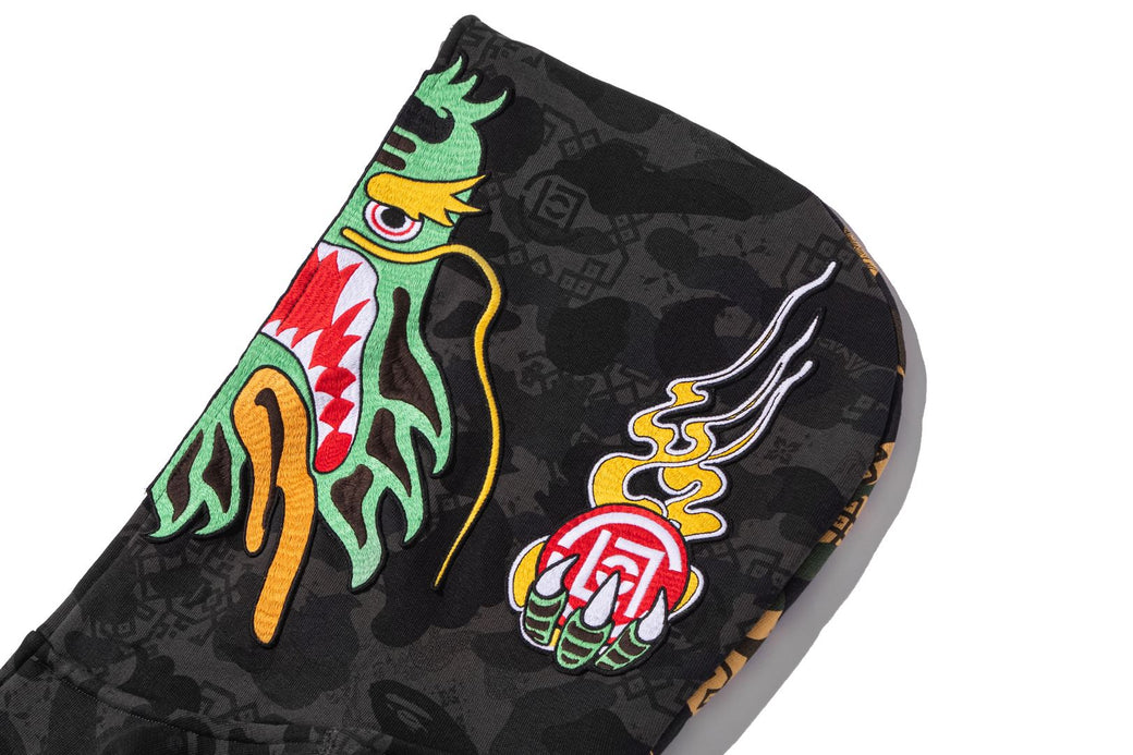 BAPE X CLOT 】CAMO SPLIT SHARK RELAXED FIT FULL ZIP HOODIE | bape.com