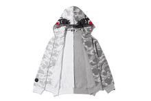 【 BAPE X CLOT 】CAMO SPLIT SHARK RELAXED FIT FULL ZIP HOODIE