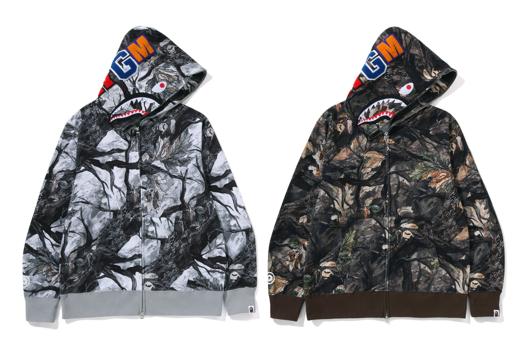 【APE】TREE EDGE CAMO LASER CUT CROPPED SHARK FULL ZIPHOODIE TREE EDGE CAMO LASER CUT CROPPED SHARK FULL ZIP HOODIE MENS