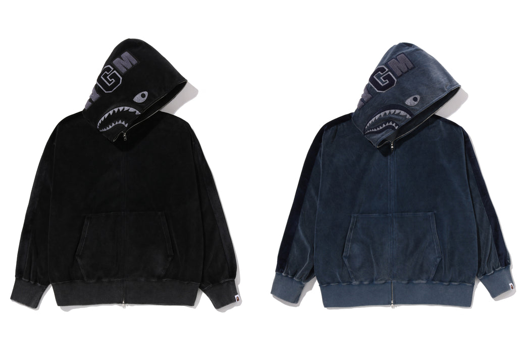 SNOW WASH SHARK RELAXED FIT FULL ZIP HOODIE | bape.com