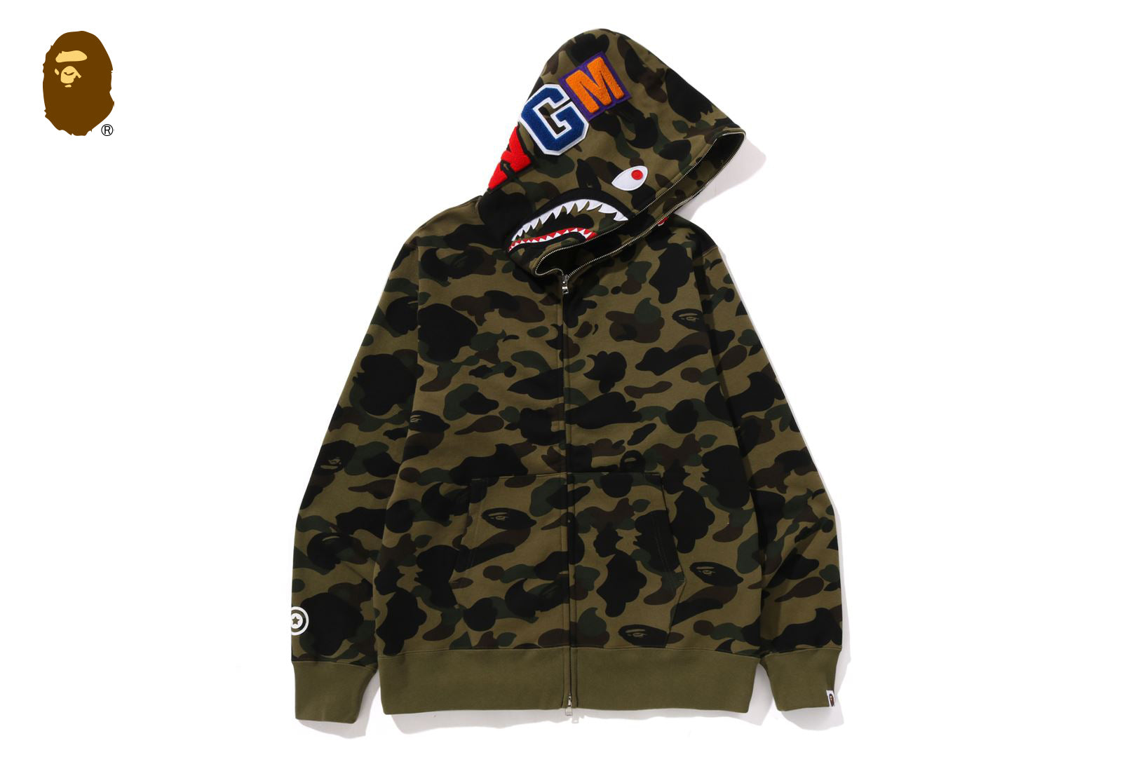 BAPE 1st Shark Full Zip Hoodie シャークパーカー 1ST CAMO SHARK FULL ZIP HOODIE | bape.com