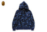 ONE POINT COLOR CAMO CROPPED FULL ZIP HOODIE