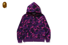 ONE POINT COLOR CAMO CROPPED FULL ZIP HOODIE