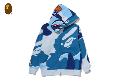 MEGA ABC CAMO DOUBLE SHARK RELAXED FIT FULL ZIP HOODIE