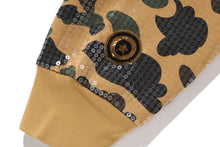 1ST CAMO SEQUIN SHARK RELAXED FIT FULL ZIP HOODIE