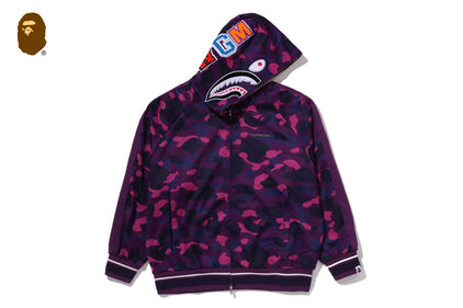 COLOR CAMO SHARK RELAXED FIT HOODIE TRACK JACKET
