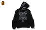 SKELETON SHARK HEAVY WASHED CROPPED FIT FULL ZIP HOODIE