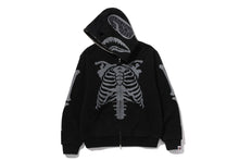 SKELETON SHARK HEAVY WASHED CROPPED FIT FULL ZIP HOODIE
