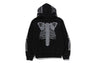 SKELETON SHARK HEAVY WASHED CROPPED FIT FULL ZIP HOODIE