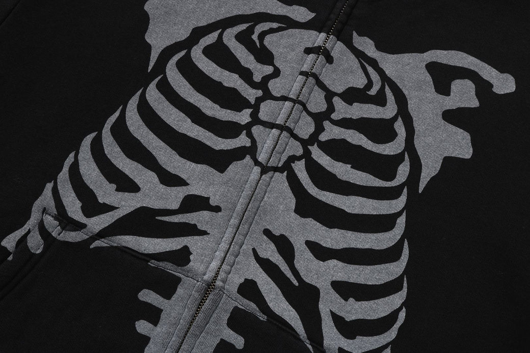 SKELETON SHARK HEAVY WASHED CROPPED FIT FULL ZIP HOODIE | bape.com