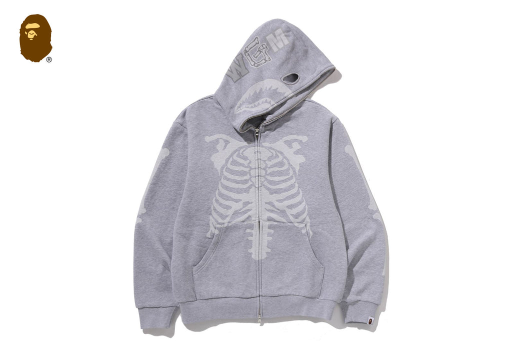 トップス BAPE SHARK SKELETON SHARK HEAVY WASHED SKELETON SHARK HEAVY WASHED CROPPED FIT FULL ZIP HOODIE | bape.com