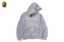 SKELETON SHARK HEAVY WASHED CROPPED FIT FULL ZIP HOODIE