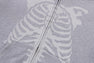 SKELETON SHARK HEAVY WASHED CROPPED FIT FULL ZIP HOODIE