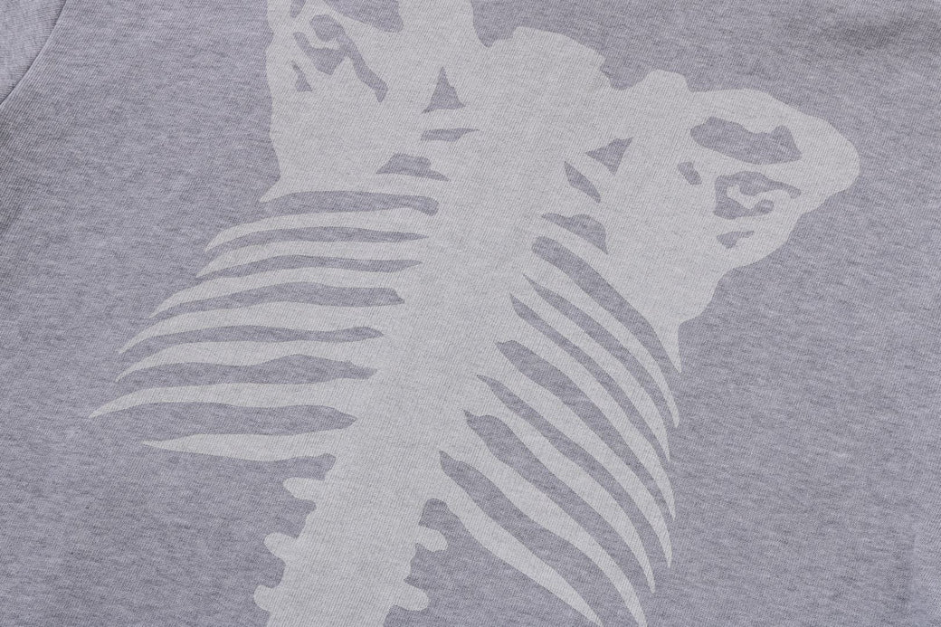 SKELETON SHARK HEAVY WASHED CROPPED FIT FULL ZIP HOODIE | bape.com