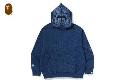 CLOUD CAMO TIGER UPCYCLED RELAXED FIT FULL ZIP HOODIE