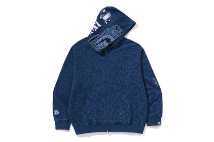 CLOUD CAMO TIGER UPCYCLED RELAXED FIT FULL ZIP HOODIE