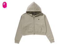 PIGMENT DYED ONE POINT CROPPED ZIP HOODIE