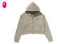 PIGMENT DYED ONE POINT CROPPED ZIP HOODIE