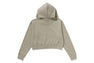 PIGMENT DYED ONE POINT CROPPED ZIP HOODIE