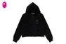 CRYSTAL STONE APE HEAD VELOUR ZIP HOODIE