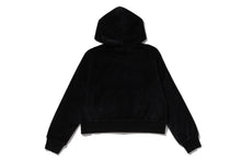 CRYSTAL STONE APE HEAD VELOUR ZIP HOODIE