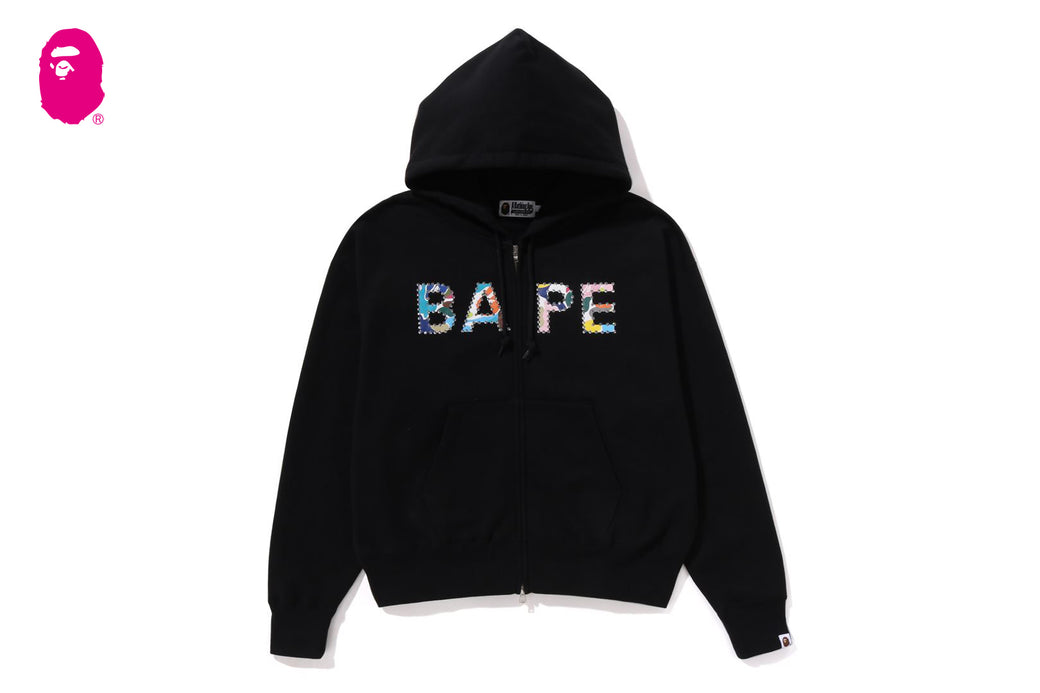 MULTI CAMO CRYSTAL LOGO WIDE ZIP HOODIE | bape.com