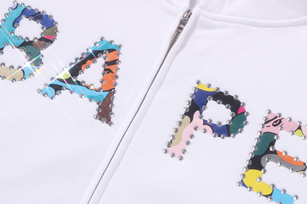 MULTI CAMO CRYSTAL LOGO WIDE ZIP HOODIE | bape.com