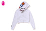 SHARK CROPPED FULL ZIP HOODIE
