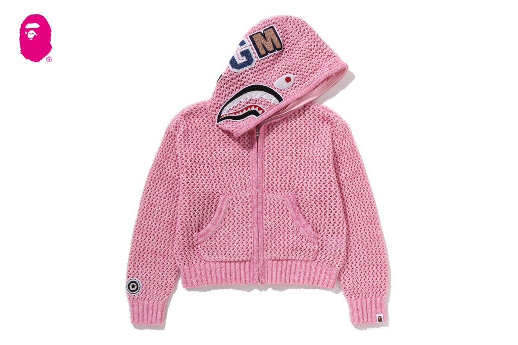 METALLIC CROCHET SHARK FULL ZIP HOODIE | bape.com