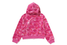 COLOR CAMO APE HEAD SEQUIN CROPPED FULL ZIP HOOOIE