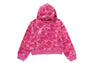 COLOR CAMO APE HEAD SEQUIN CROPPED FULL ZIP HOOOIE
