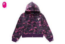 COLOR CAMO APE HEAD SEQUIN CROPPED FULL ZIP HOOOIE