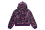 COLOR CAMO APE HEAD SEQUIN CROPPED FULL ZIP HOOOIE