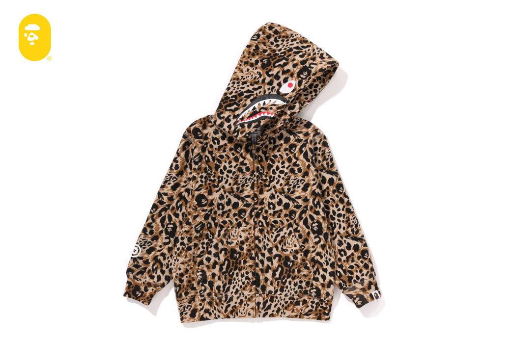 WILD LEOPARD PATTERN SHARK ZIP HOODIE | bape.com
