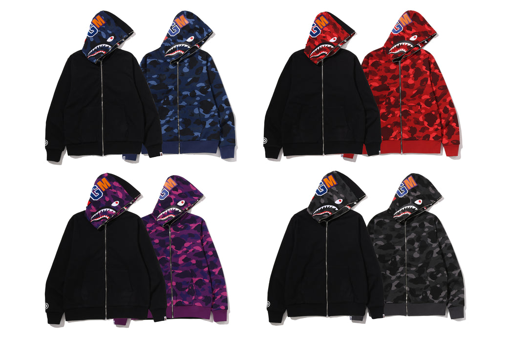 COLOR CAMO REVERSIBLE SHARK FULL ZIP HOODIE | bape.com