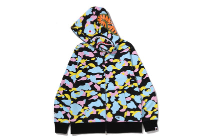 NEW MULTI CAMO SHARK FULL ZIP HOODIE