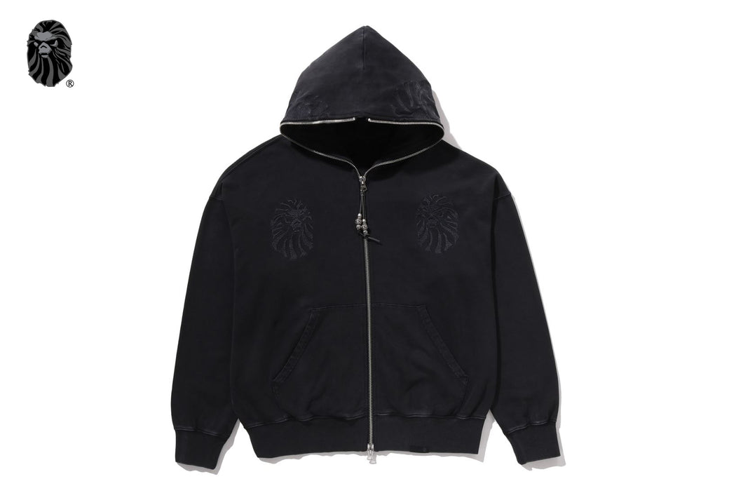 BAPE BLACK DUAL MAD FACE WASHED HOODIE | bape.com