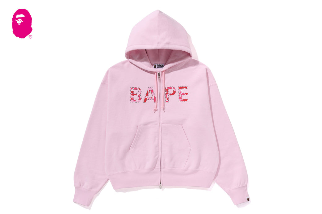 ABC CAMO CRYSTAL LOGO WIDE ZIP HOODIE | bape.com