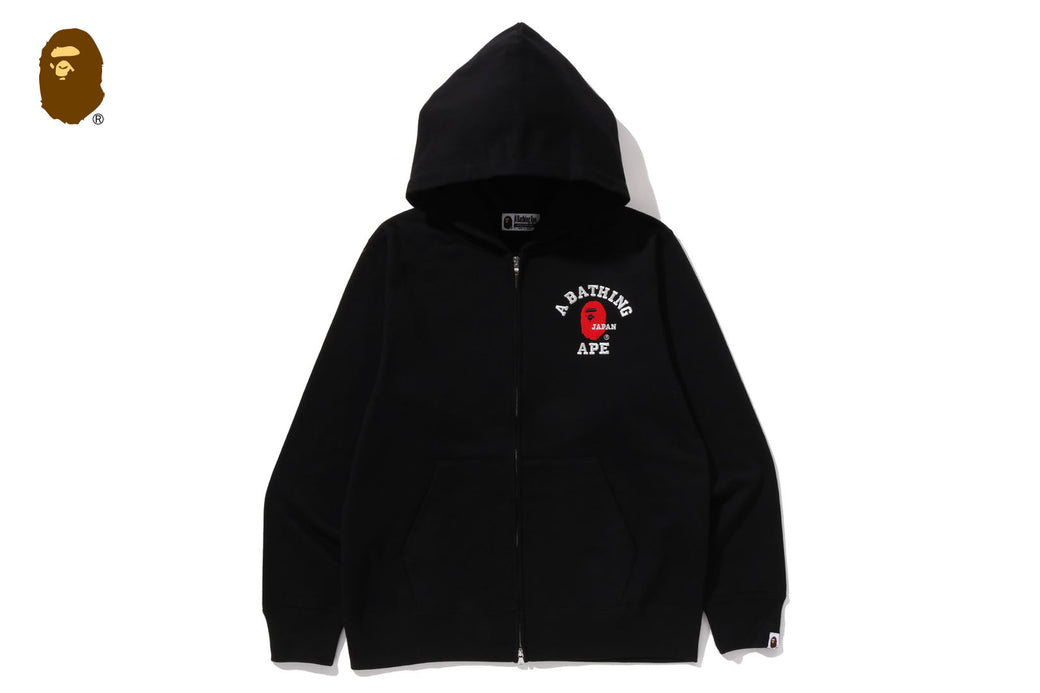 COLLEGE ONE POINT EMBROIDERY ZIP HOODIE | bape.com
