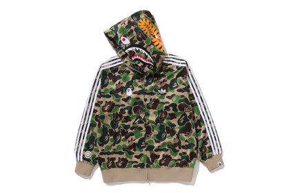 【 BAPE X ADIDAS 】RELAXED FIT TRACK CAMO SHARK FULL ZIP HOODIE