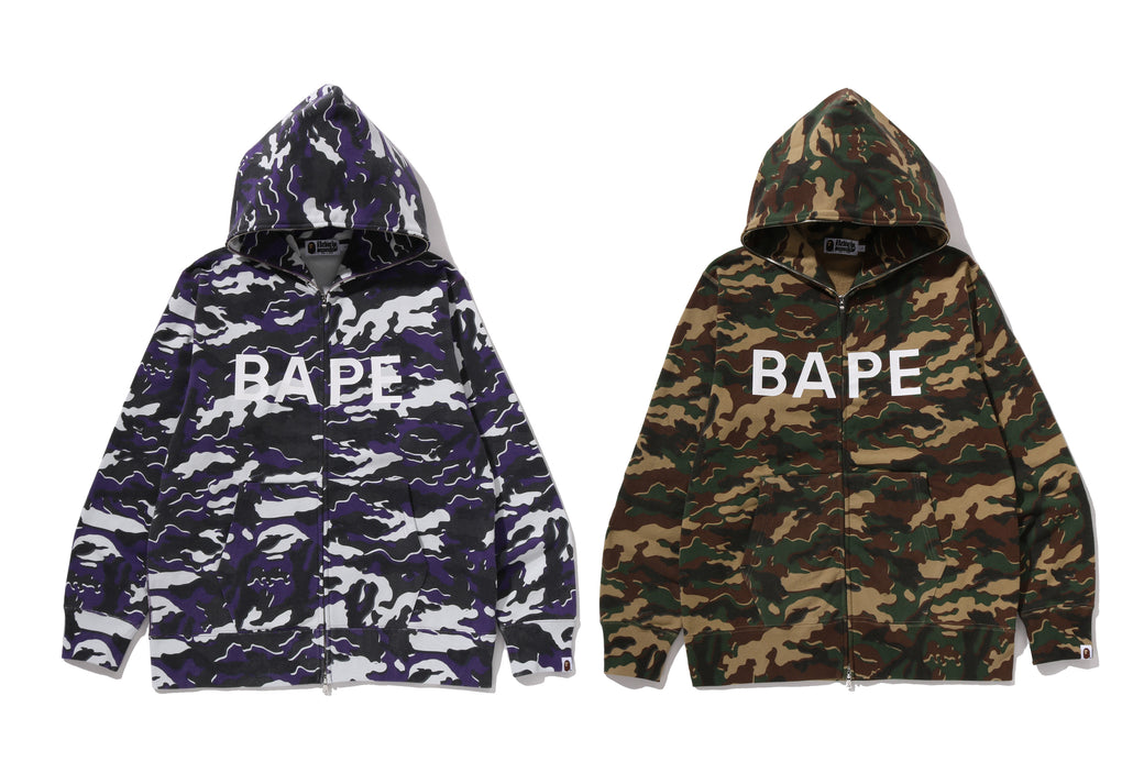 早い者勝ち　定価10万以上　BAPE 迷彩柄 フード付きウェア L A BATHING APE（アベイシングエイプ） A BATHING APE Fire Camo Zip Up