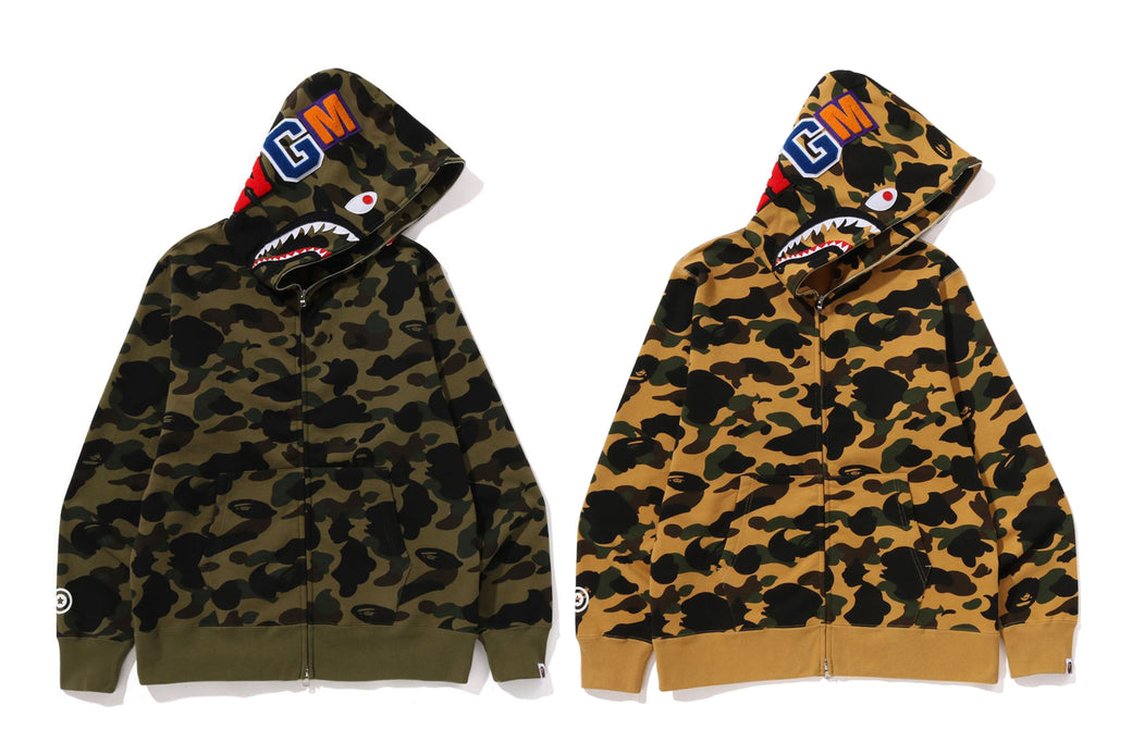 1ST CAMO SHARK FULL ZIP HOODIE | bape.com