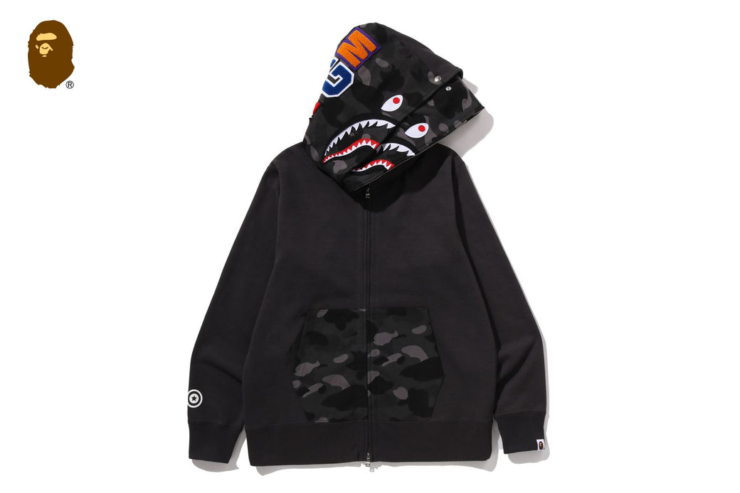 COLOR CAMO SHARK FULL ZIP DOUBLE HOODIE | bape.com